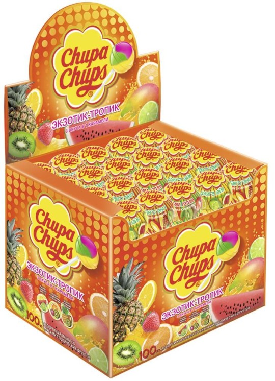 Карамель CHUPA CHUPS Экзотик тропик, 12шт