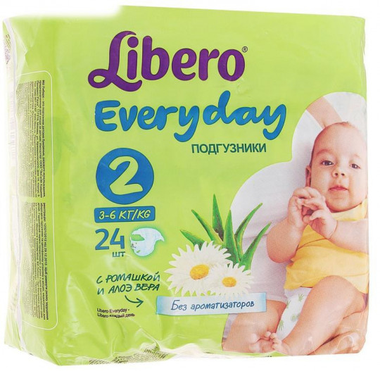 Подгузники Libero everyday 3-6 кг 24 шт