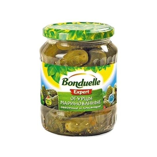 BONDUELLE|Огурцы  маринованные отборные и хрустящие, 680г