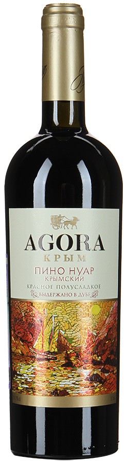 Вино Agora Пино Нуар Крымский столовое полусладкое красное 10-12% 0,75л (Россия)