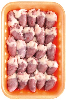 Сердце цыпленка бройлера Алель на подложке охлажденное вес