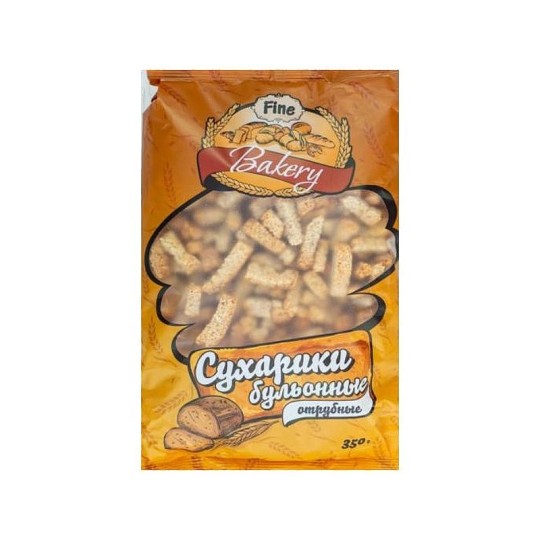 Сухари Fine Bakery бульонные отрубные 350 гр.
