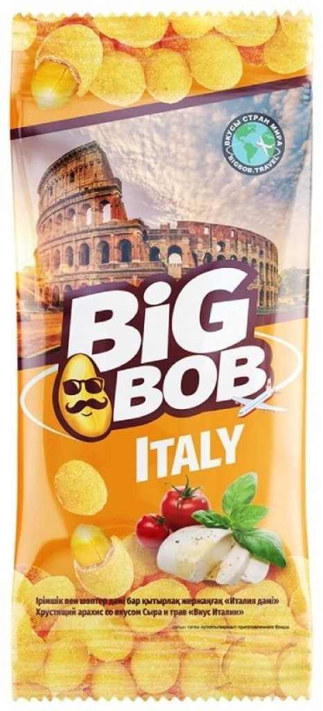 Арахис  Big Bob хрустящий со вкусом сыра "Вкус Италия" 50гр.