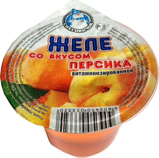 Желе фруктовое "Снеговичок" с персиком, 150 гр. 