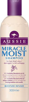 Шампунь AUSSIE Miracle Moist для сухих и поврежденных волос, 300 мл