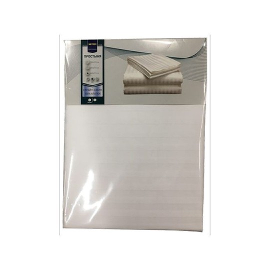 "METRO PROFESSIONAL" Простыня страйп-сатин белая 240х215 см