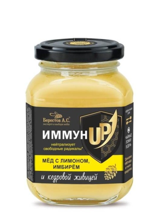 Мёд «ИммунUP» с лимоном, имбирем и кедровой живицей 200 грамм