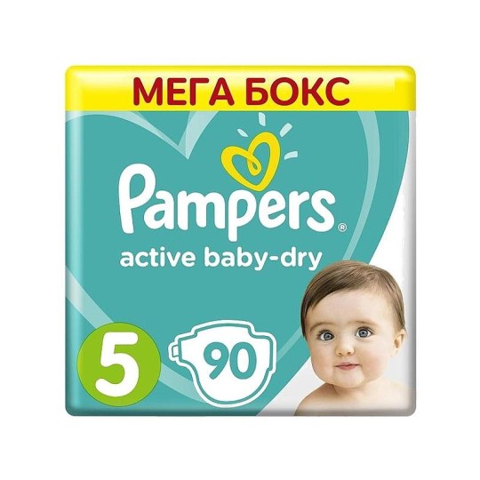 Подгузники Pampers Active Baby-Dry 11–16 кг, размер 5, 90 шт.