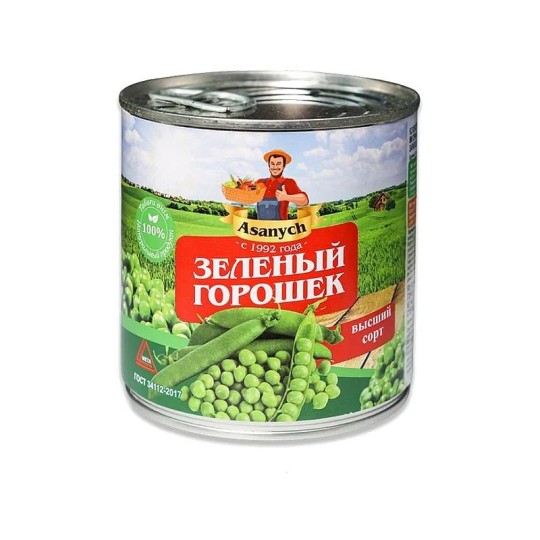 ГОРОШЕК ЗЕЛЕНЫЙ ТМ ASANYCH Ж/Б КЛЮЧ 425МЛ