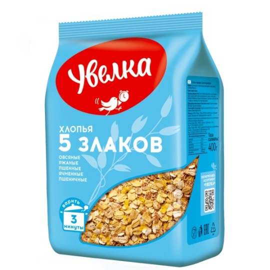 УВЕЛКА | ХЛОПЬЯ 5 ЗЛАКОВ 350ГР