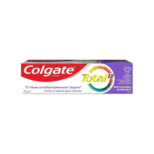 Colgate Total 12 Профессиональная Здоровье Десен комплексная антибактериальная зубная паста, 75 мл