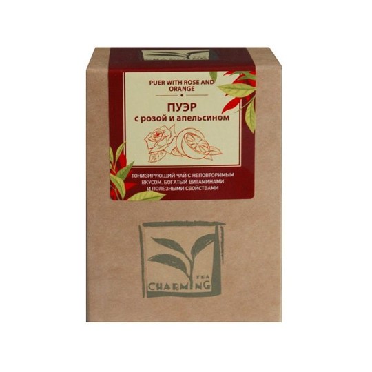 CHARMING TEA |Чай Пуэр с розой и апельсином 100г
