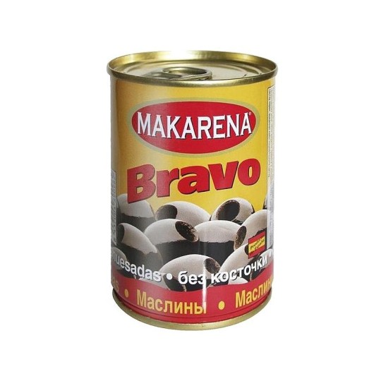 Маслины Makarena Bravo черные без косточки 370мл