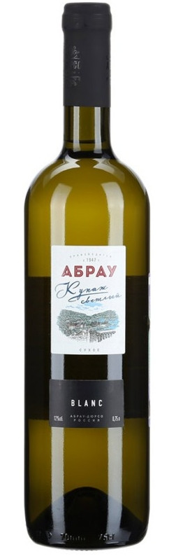 Вино белое полусладкое "Абрау-Дюрсо. Купаж белый" 0,75 л. (Россия)