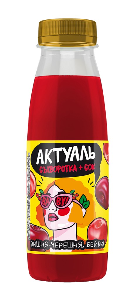 Напиток Актуаль на сыворотке с соком Вишни и Черешни, 310г.
