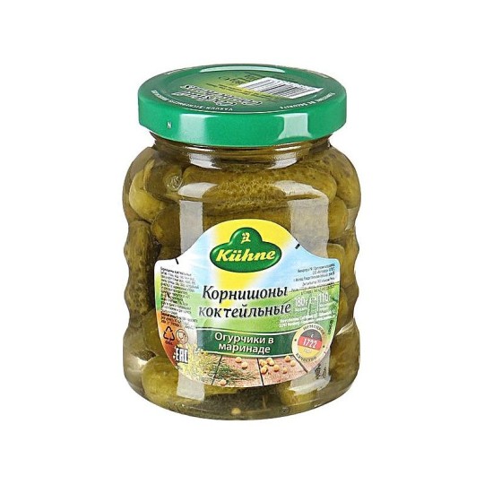 Корнишоны Kuhne коктейльные, 180г