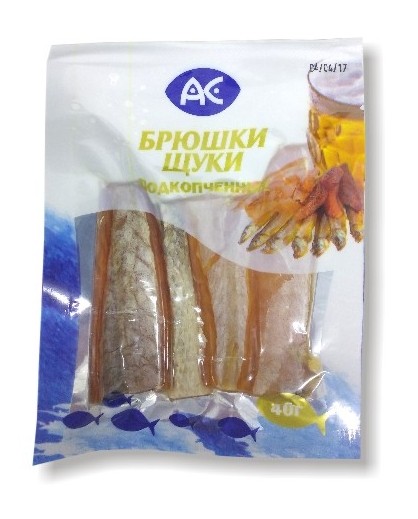 Брюшки щуки подкопченные АС, 40 гр