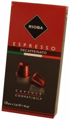 Кофе в капсулах Rioba  DECAFFEINAT 10 капсул*5 гр