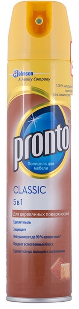Полироль для мебели Pronto Classic 5 в 1 Для деревянных поверхностей 250мл