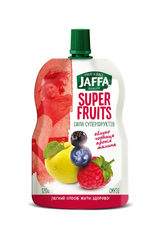 0,120 DP Фруктовый десерт "Смузи из перетертых яблок, черники, черноплодной рядины и малины" Jaffa