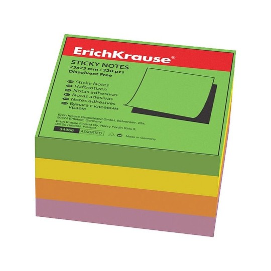 Блок бумаги Erich Krause с клеевым слоем 7,5*7,5 см 320 шт