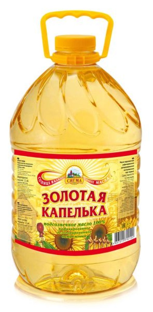 МАСЛО ПОДСОЛНЕЧНАЯ ЗОЛОТАЯ КАПЕЛЬКА РАФ.ДЕЗ.ВЫМОРОЖ 4,7Л