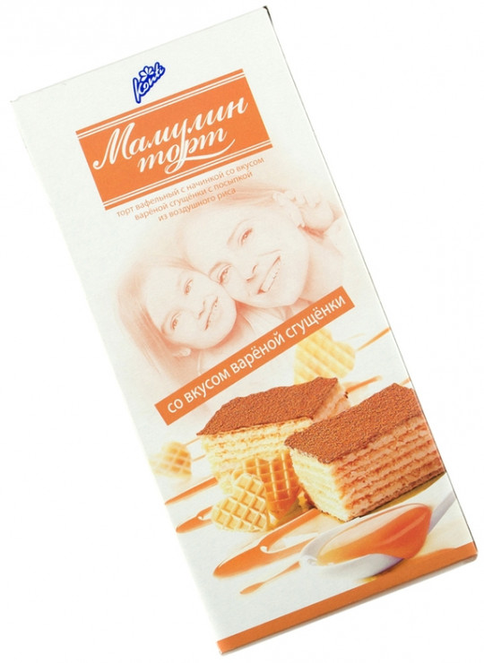 Торт Konti вафельный "Мамулин торт" со вкусом вареной сгущенки, 220 гр 