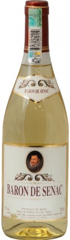 Вино белое Baron de Senac полусладкое 0,75 л (Испания)