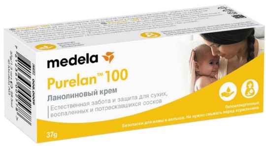 Крем ланолиновый Medela Purelan 100 для воспаленных и потрескавшихся сосков 37 г