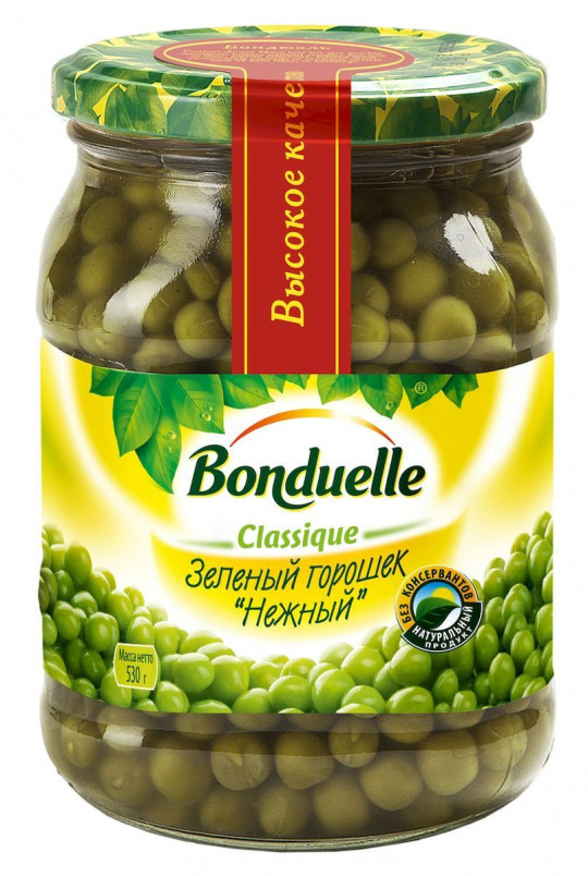  Горошек Bonduelle зеленый нежный, 750 мл.
