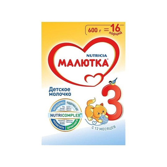 Напиток молочный сухой "Детское молочко" Малютка 3 для детей с 12 месяцев 600г