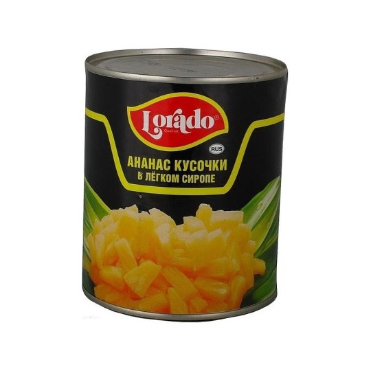 Ананас Lorado Кусочки в легком сиропе 850 мл
