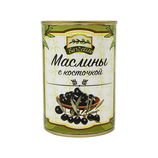 МАСЛИНЫ ЧЕРНЫЕ BARCELITO С КОСТОЧКОЙ 240/260 300МЛ