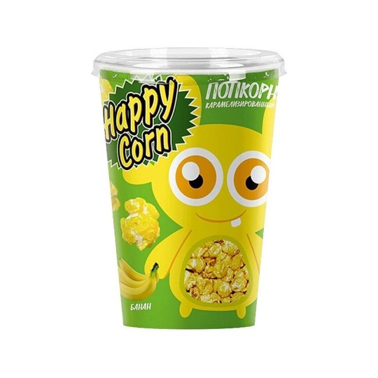 КУКУРУЗА ВОЗДУШНАЯ HAPPY CORN БАНАН СТ 85ГР