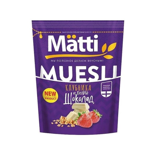 MATTI| Мюсли Клубника и белый шоколад 250гр