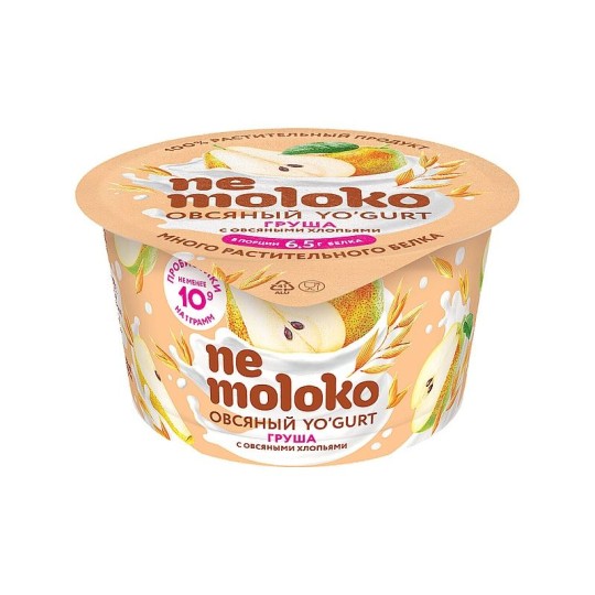  NEMOLOKO YO‘GURT ОВСЯНЫЙ ГРУША С ОВСЯНЫМИ ХЛОПЬЯМИ 130 Г