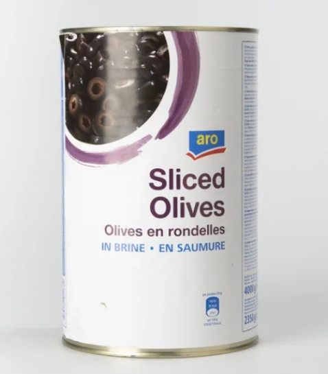 Маслины ARO резаные, 4250 мл.