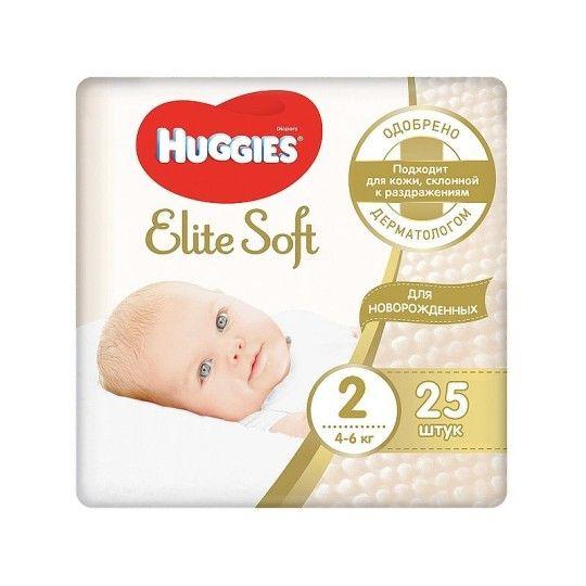 ПОДГУЗНИКИ HUGGIES ELITE SOFT 2 4-6КГ 20ШТ ГР/УП