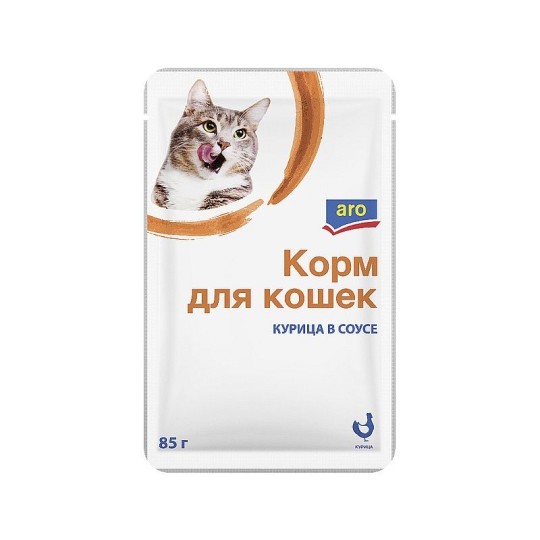85Г КОРМ ДЛЯ КОШЕК В СОУСЕ ARO