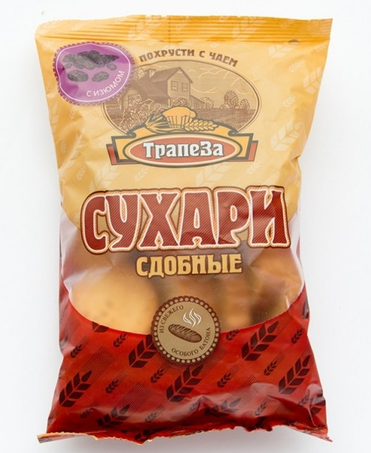 Сухари "ТРАПЕЗА" Сдобные с орехом, 350 гр