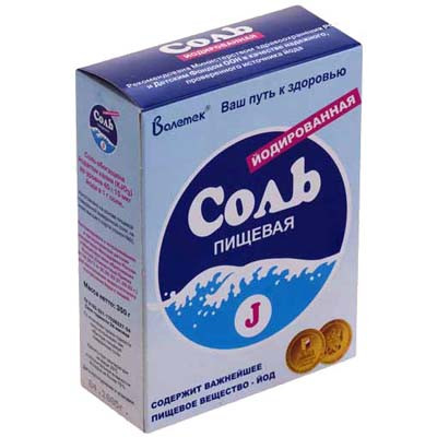 Соль ВАЛИТЕК пищевая йодированная 350гр 