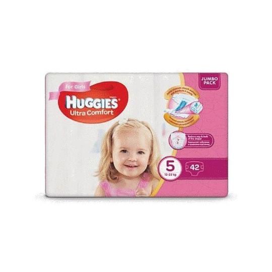 ПОДГУЗНИКИ HUGGIES UC 5 JUMBO 12-22КГ 42ШТ*4 GIRL