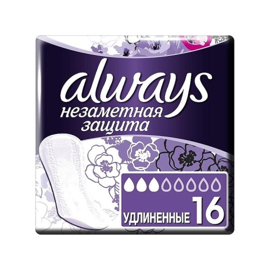 Always Незаметная Защита Нормал Ароматизированные Женские Гигиенические Прокладки На Каждый День 16 шт