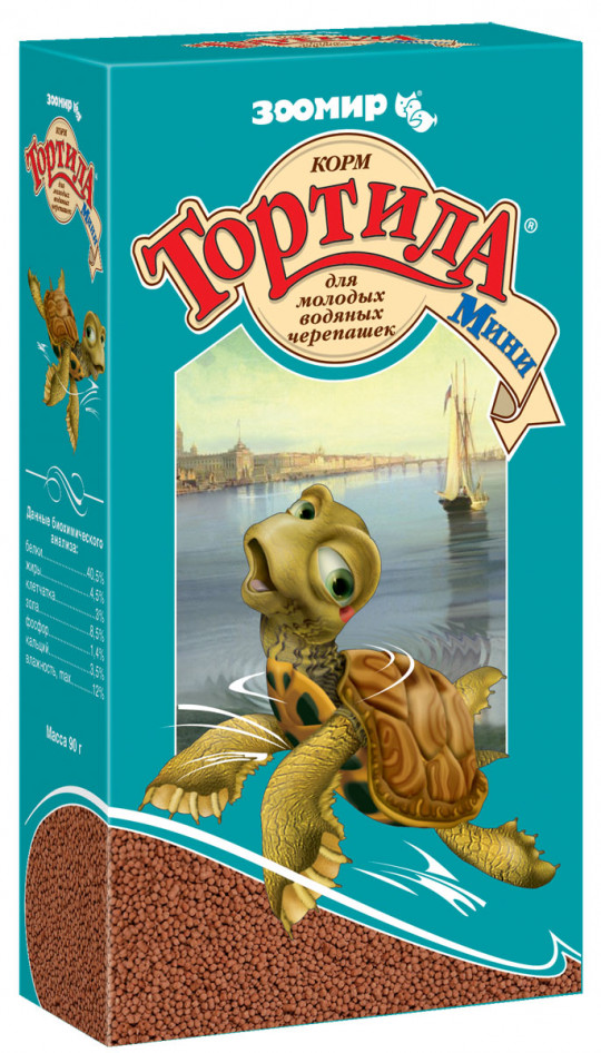 Корм Зоомир Тортила мини для молодых водяных черепашек 90г