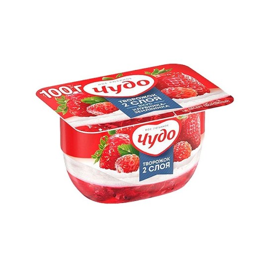Творожный десерт ЧУДО Клубника-земляника 4%, 100 г