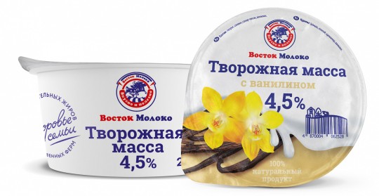 Масса творожная Восток Молоко с ванилином 4,5% 200 г