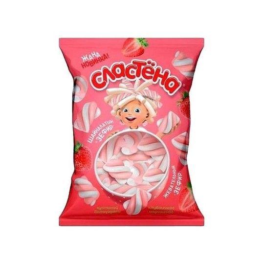 Зефир "СЛАСТЕНА" жевательный Клубничное мороженое 75г