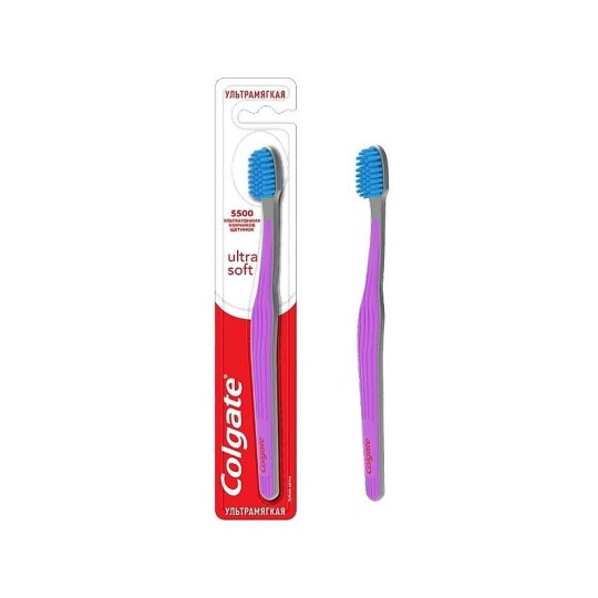 Colgate Ультрамягкость зубная щетка для эффективной чистки зубов, ультрамягкая, фиолетовая