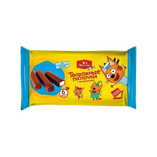 Палочки творожные  ТРИ КОТА глазированные с ванилью  16% 30ГР 