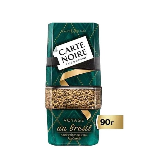 КОФЕ CARTE NOIRE VOYAGE AU BRESIL НАТ РАСТВОРИМЫЙ 90Г С/Б